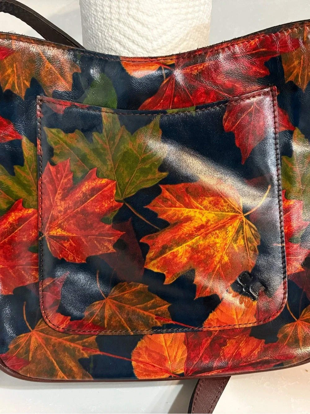 Autumn Leaf Print Tote Bag - Red, Orange & Green